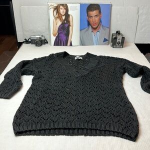 Vintage 90’s Croquet club crochet sweater.